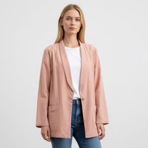 Free People Peach Cotton Blazer Jacket Women's Open Front Casual